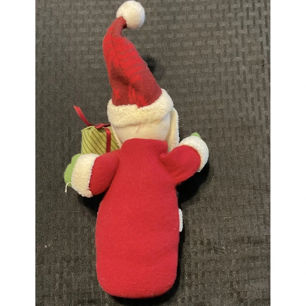 Santa Claus Plush‎ Figure Tabletop Christmas Decor Shelf Sitter Holding Present